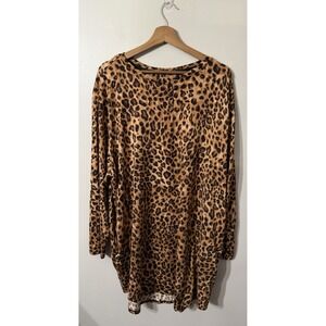 Lauren Ralph Lauren Soft Knit Sleep Shirt Henley Neck Animal Print Size‎ 3X